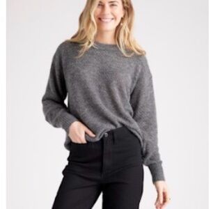 Quince Baby Alpaca-Wool Diamond Stitch Crew Neck Sweater